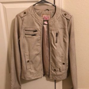 PINK ENVELOPE FAUX LEATHER JACKET